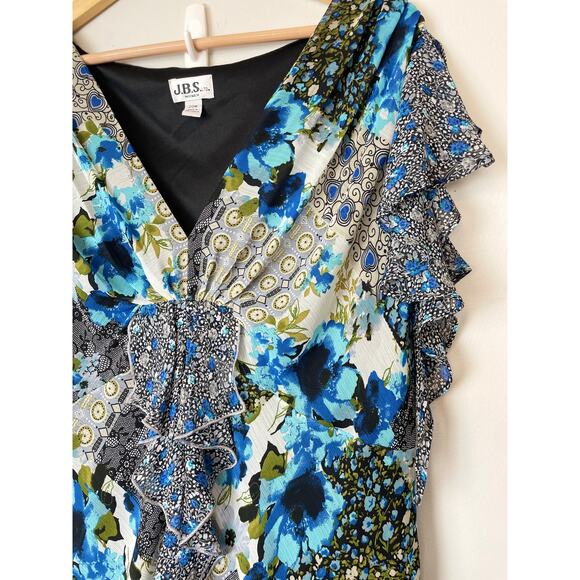 Vintage J.B.S Women's Fairy Midi Dress Size 20 Plus Size Flutter Sleeve Whimsy - Picture 4 of 16